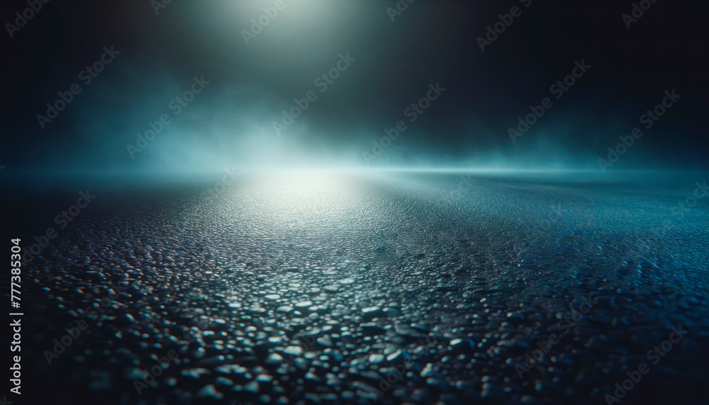 Poster dramatic close up of asphalt with intense light and smoke. dynamic background concept. generative ai