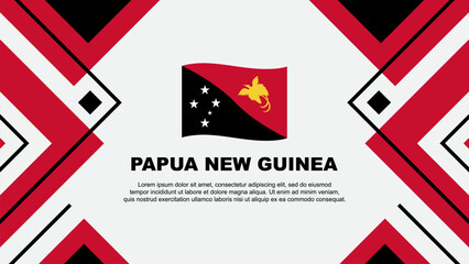 Papua New Guinea Flag Abstract Background Design Template. Papua New Guinea Independence Day Banner Wallpaper Vector Illustration. Papua New Guinea Illustration - obrazy, fototapety, plakaty