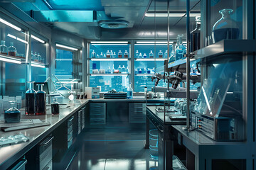 Medical research laboratory. Scientific discovery concept