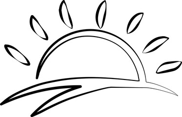 Sun drawing, sunrise, sunset, sun rays