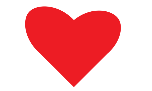 Red heart on a transparent background 