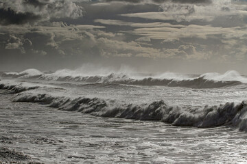 Dramatic stormy seascape - 777391942