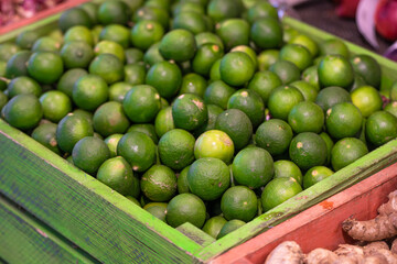 limes on the supermarket counter