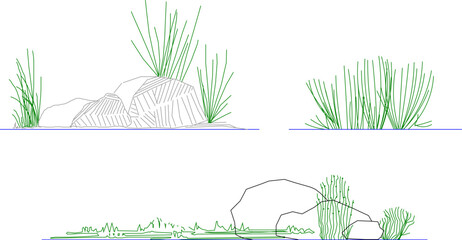 Adobe Illustrator Artwork vector design sketch illustration of ornamental plants for the garden - obrazy, fototapety, plakaty