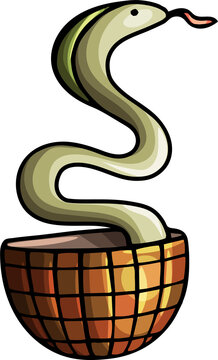 Naklejki Cute snake animal funny cartoon clipart illustration
