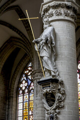 Obraz premium Saints Michael & Gudule cathedral, Brussels, Belgium..Saint Matthew statue