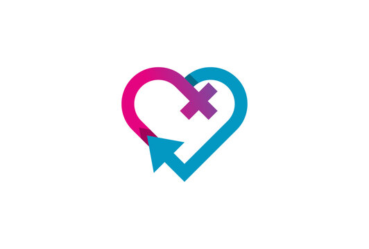 Gender symbol logo inspiration, love sign, male and female sex sign , vector Illustration