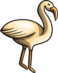 Cute flamingo bird funny cartoon clipart illustration