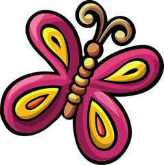 Cute butterfly funny cartoon clipart illustration