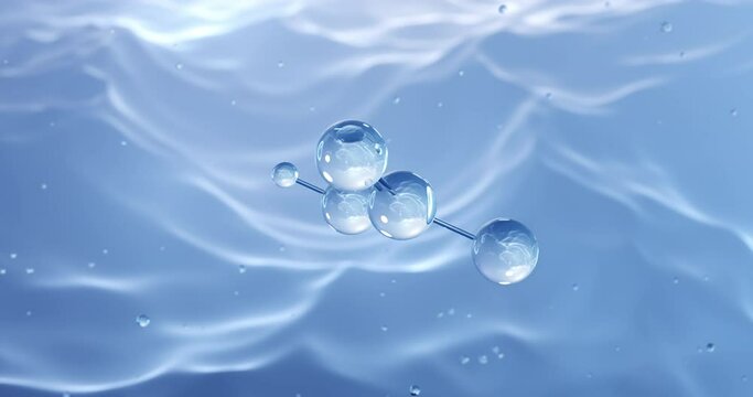 Bicarbonate rotating molecular structure, 3d model of molecule, polyatomic anion, looped video