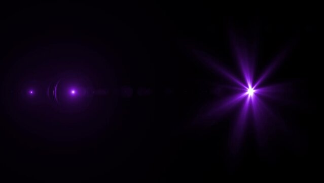 Purple flare lens effect. 4K resolution. Very high quality