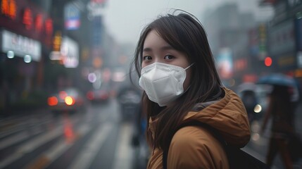 Pollution masks scarce, widespread exposure without protection becomes the norm ,high resulution,clean sharp focus