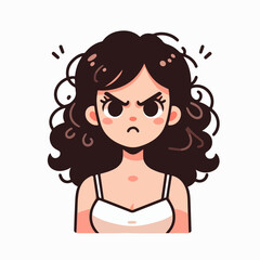 Vector image of an angry woman's expression