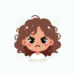 Vector image of an angry woman's expression