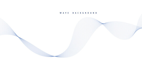 Abstract vector background with blue wavy lines. Blue wave background. Blue lines vector illustration. Curved wave. Abstract wave element for design.
