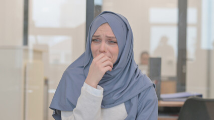 Portrait of Crying Arab Woman, Upset