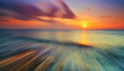 Sunset Serenity: Motion Blurred Seascape"