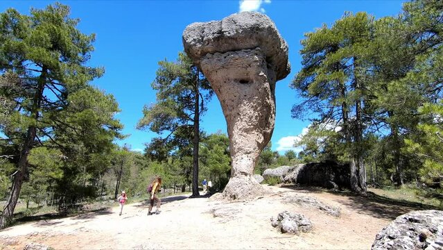 Panoramic view of the High Tormo in The Enchanted City or Ciudad Encantada de Cuenca, Castilla La Mancha, Spain