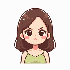 Vector image of an angry woman's expression