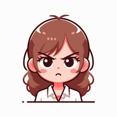 Vector image of an angry woman's expression