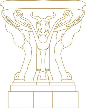 Adobe Illustrator Artwork illustration sketch design vector image of holy grail statue ancient old classic vintage roman greece