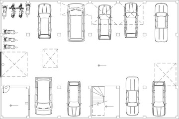 Adobe Illustrator Artwork vector design sketch illustration architectural engineering drawing detail Luxury Apartment Building Project parking lot