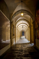 Fototapeta na wymiar Montserrat monastery, Catalonia, Spain. Corridor