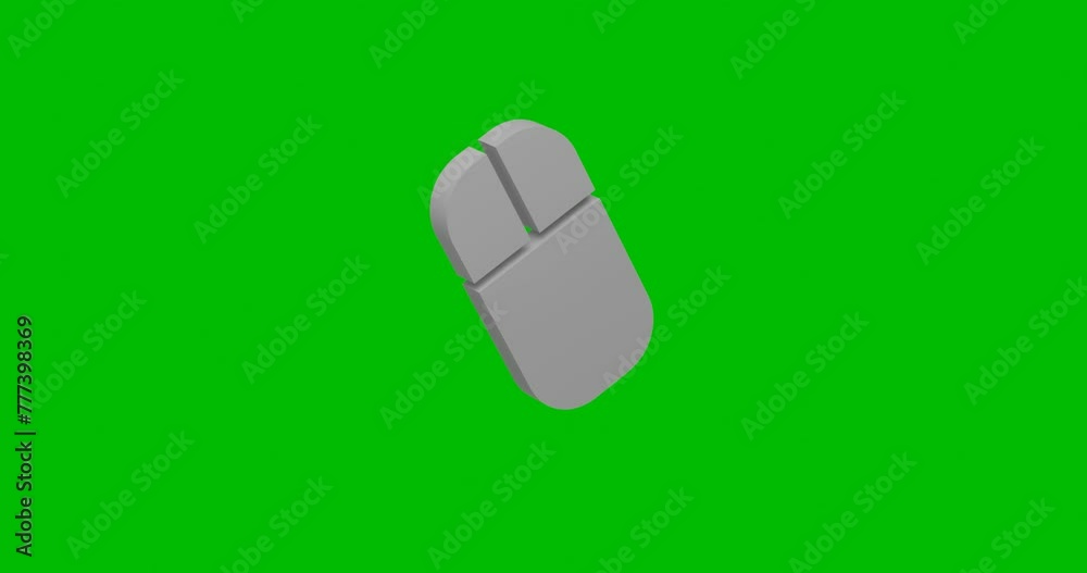 Poster animation of rotation of a white computer mouse symbol with shadow. simple and complex rotation. sea