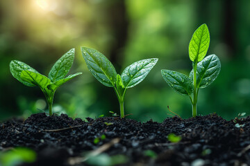 Tree plant growing process in beautiful nature