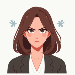 Vector image of an angry woman's expression