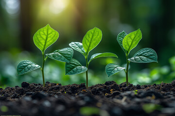 Tree plant growing process in beautiful nature