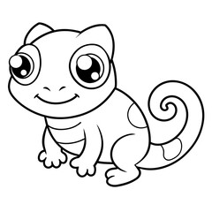 lizard cute - vector illustration