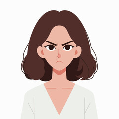 Vector image of an angry woman's expression