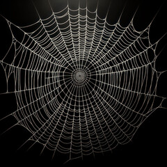 A detailed spider web on a dark background, illustrating the concept of intricacy and natural engineering. Generative AI