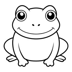 happy eyes frog - vector illustration