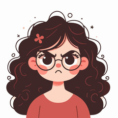 Vector image of an angry woman's expression