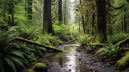 Rain forest in Vancouver - obrazy, fototapety, plakaty