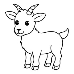 goat baby little - vector illustration