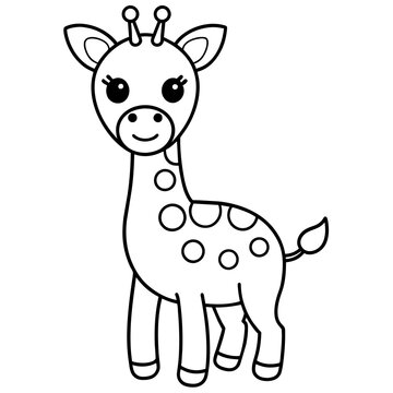 cute giraffe - vector illustration