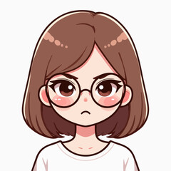 Vector image of an angry woman's expression