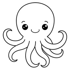cute adorable octopus - vector illustration