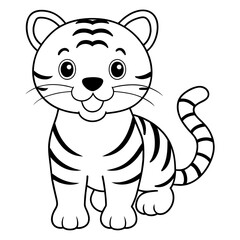 smiling tiger - vector illustration