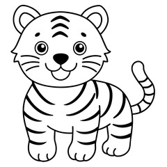 tiger smiling - vector illustration