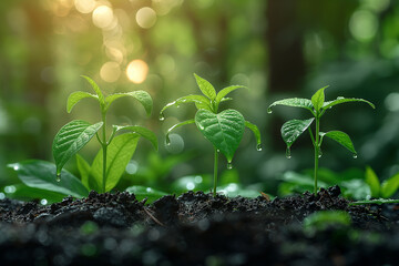 Tree plant growing process in beautiful nature