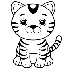 baby tiger - vector illustration