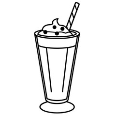 juice glass with ice - vector illustration