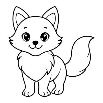 cute fox female - vector illustration