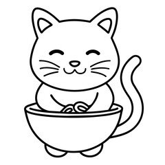 eating by a cat  - vector illustration