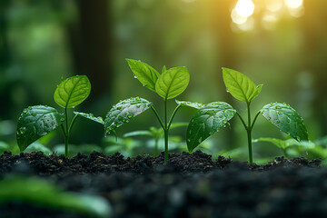 Tree plant growing process in beautiful nature