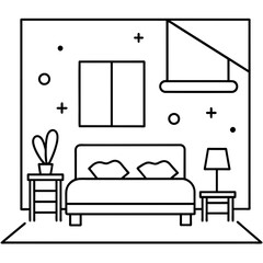 room sticker - vector illustration